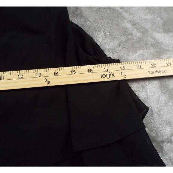 TASH SOPHIE Dress Womens Medium Black Layered Midi Keyhole Party Dancing NWOT - Picture 6 of 8